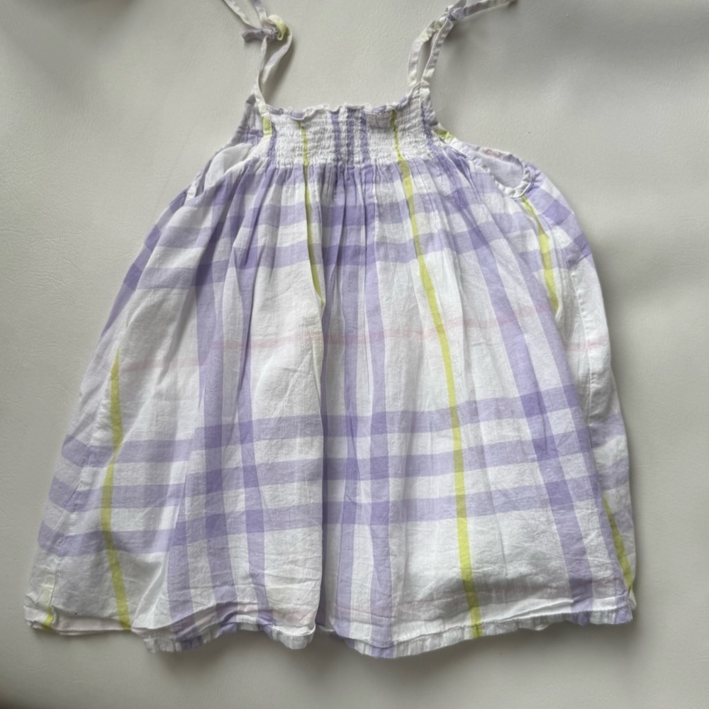 Baby kid dress voile de coton adjustable straps 12/18 months Burberry white